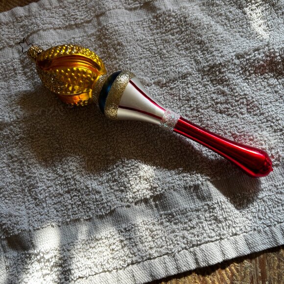 Old World Christmas ornament Patriotic Olympic Liberty Torch blown glass - Picture 2 of 2